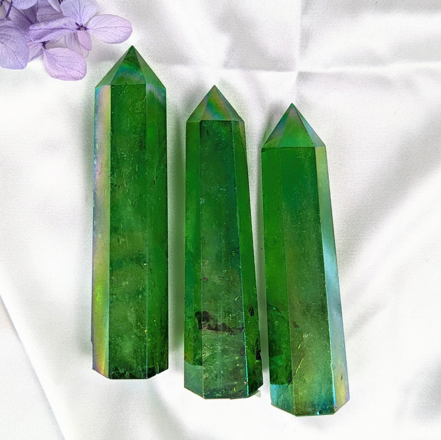 Green Aura Crystal Point (M)