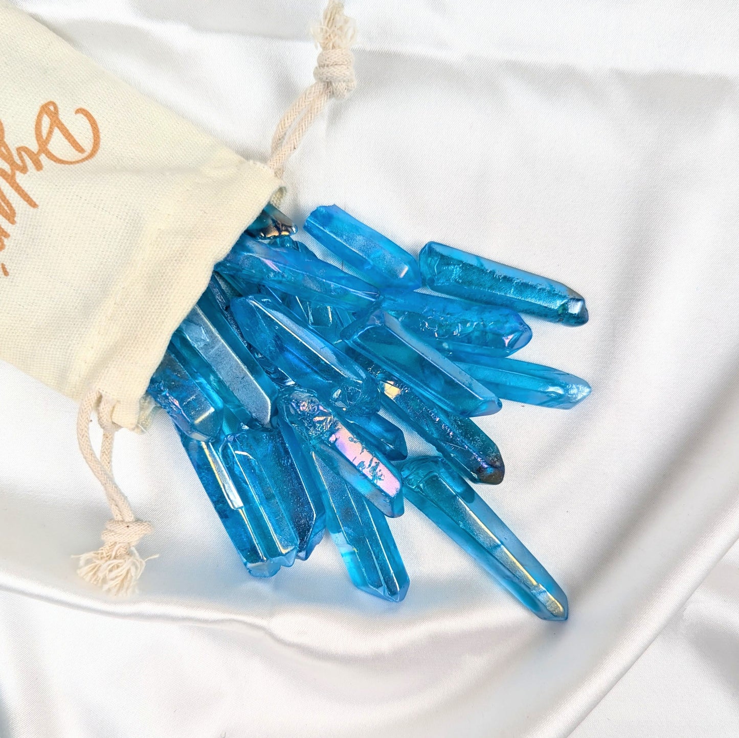 Light Blue Aura Crystal Point