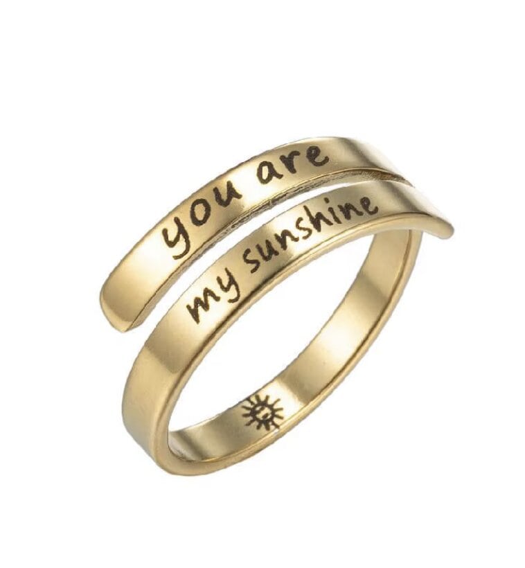 Stainless Steel Adjustable Gold Wrap Ring