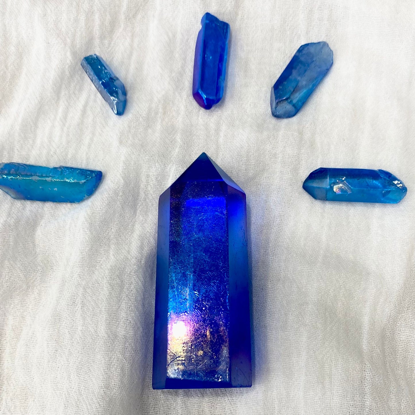 Dark Blue Aura Crystal Point (M)
