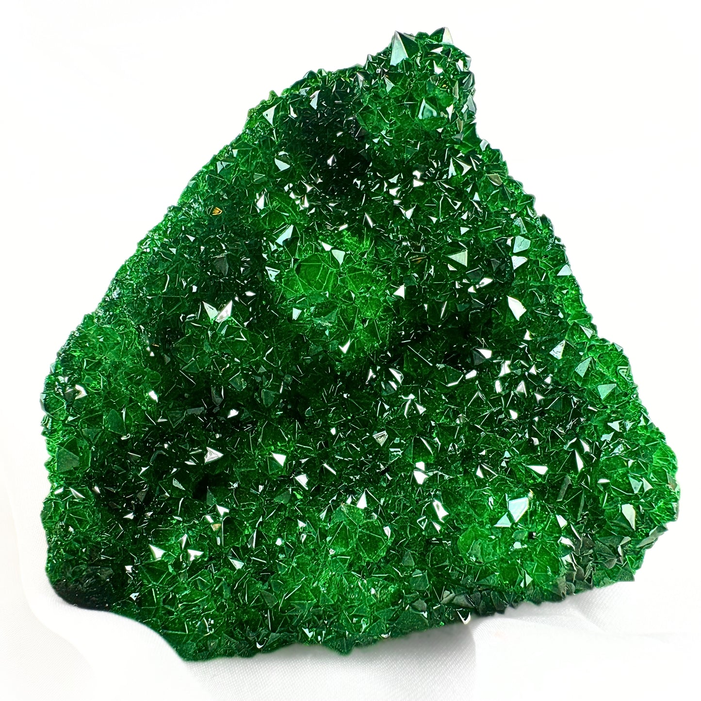 Green Amethyst Crystal Cut Base (dyed)