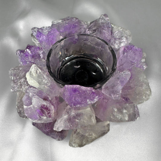 amethyst crystal tea ligth holder