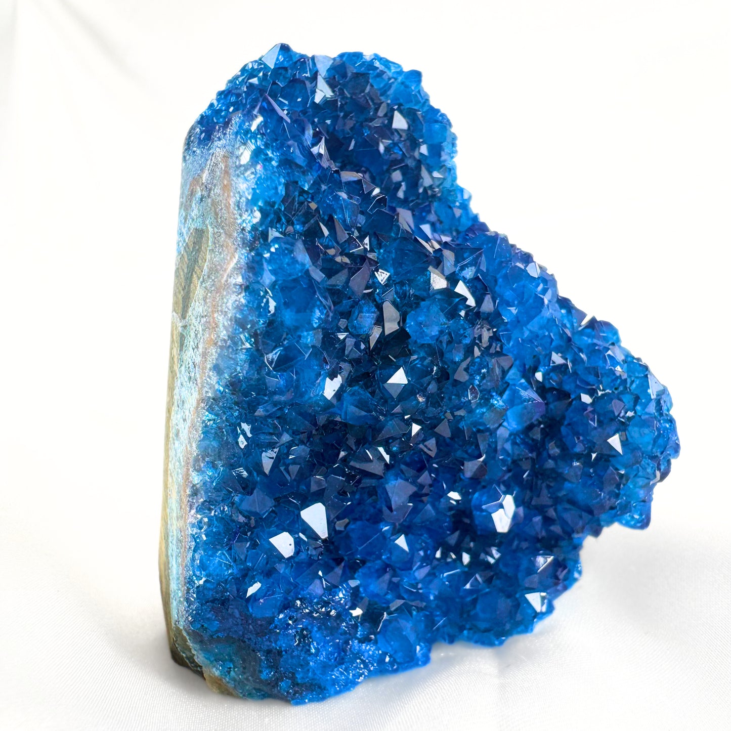 Blue crystal geode on a white background