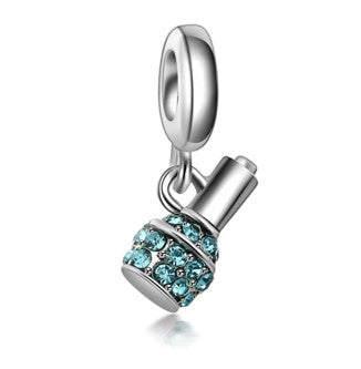 Diamante Nail Polish Silver coloured Charm