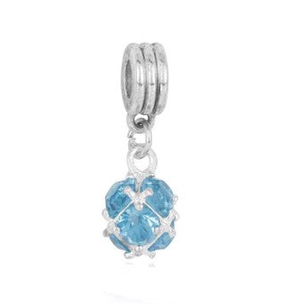 Blue Gem Silver Cluster Charm