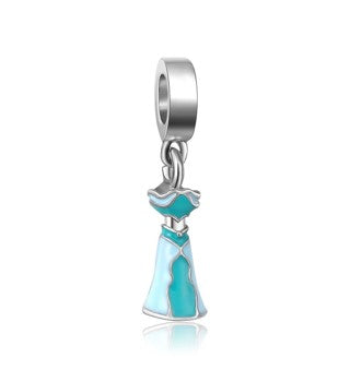 Silver Dress Charm