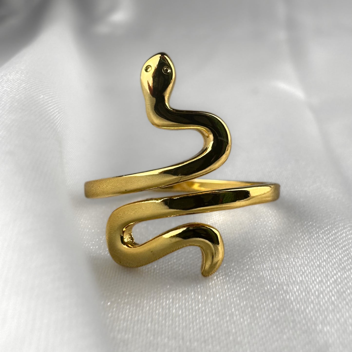 Plain Gold Adjustable Snake Ring