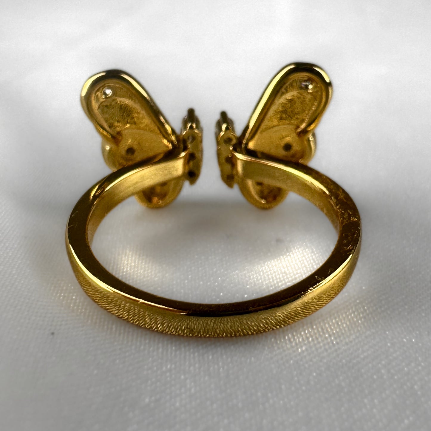 Large Open Gold Adjustable Butterfly Ring