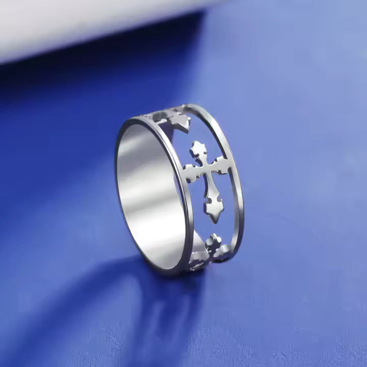 celtic ring steel cross