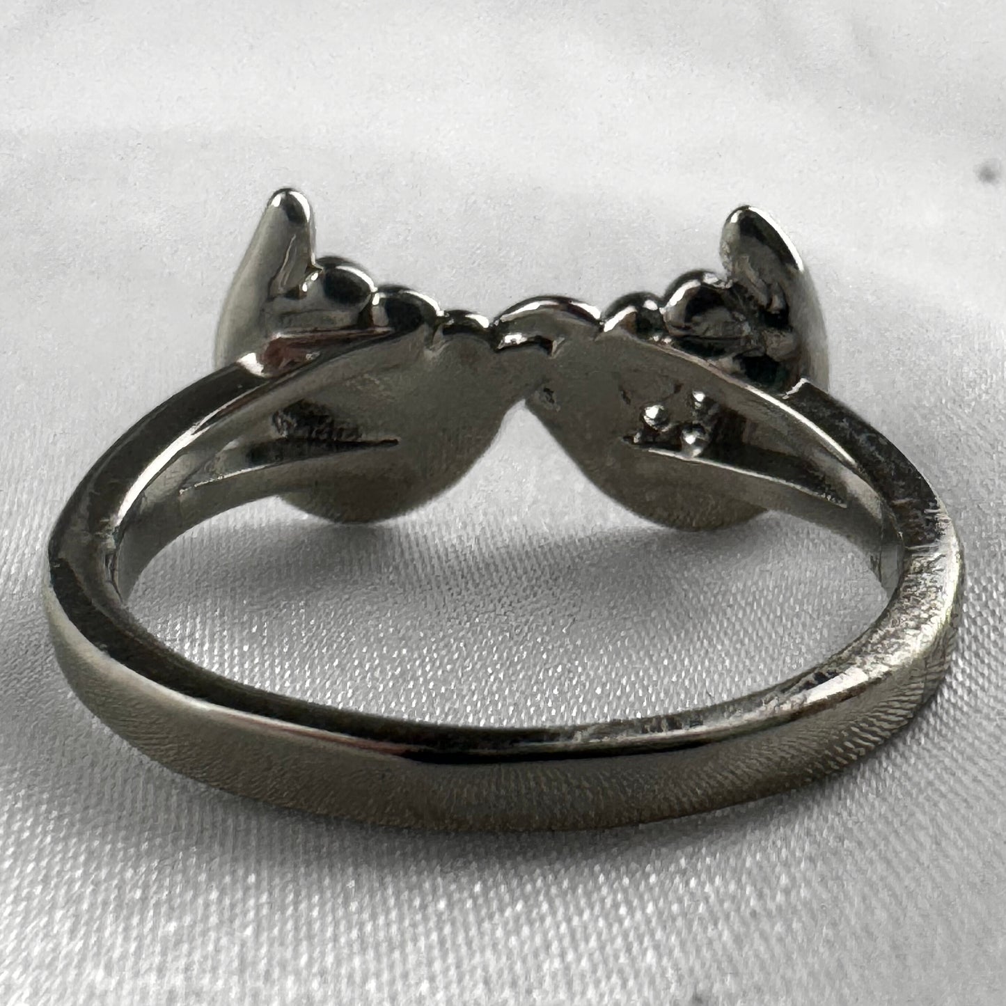 Holding Hands Silver Adjustable Ring