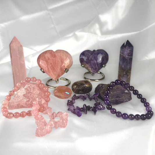 Rose Quartz and Amethyst Bundle