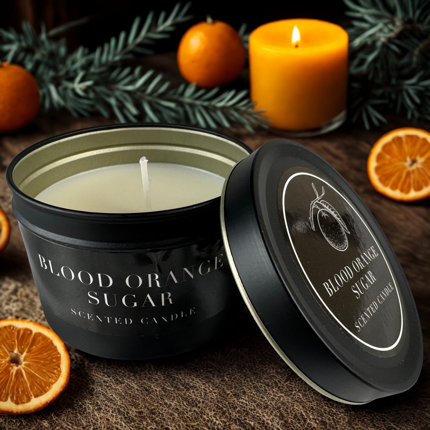 Tin Candle - Blood Orange Sugar