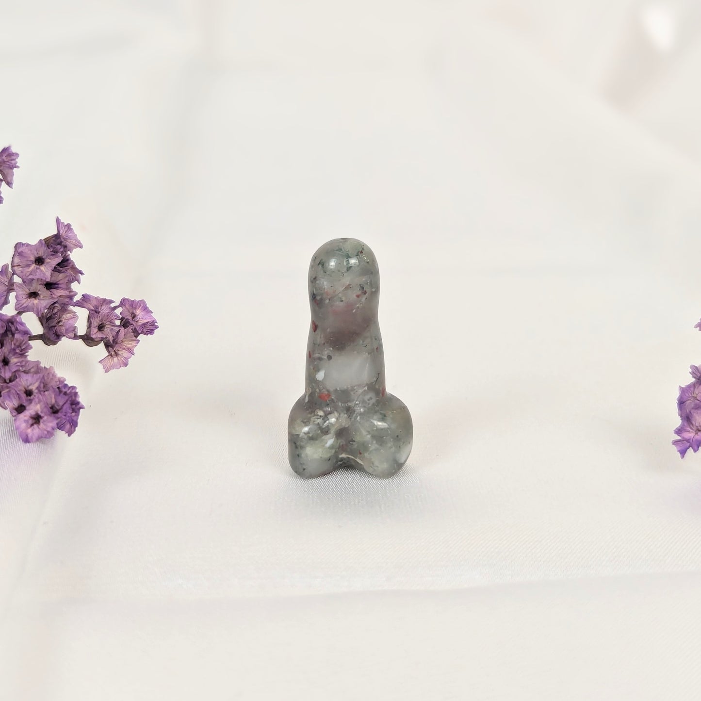 African Bloodstone Mini Crystal Penis Carving
