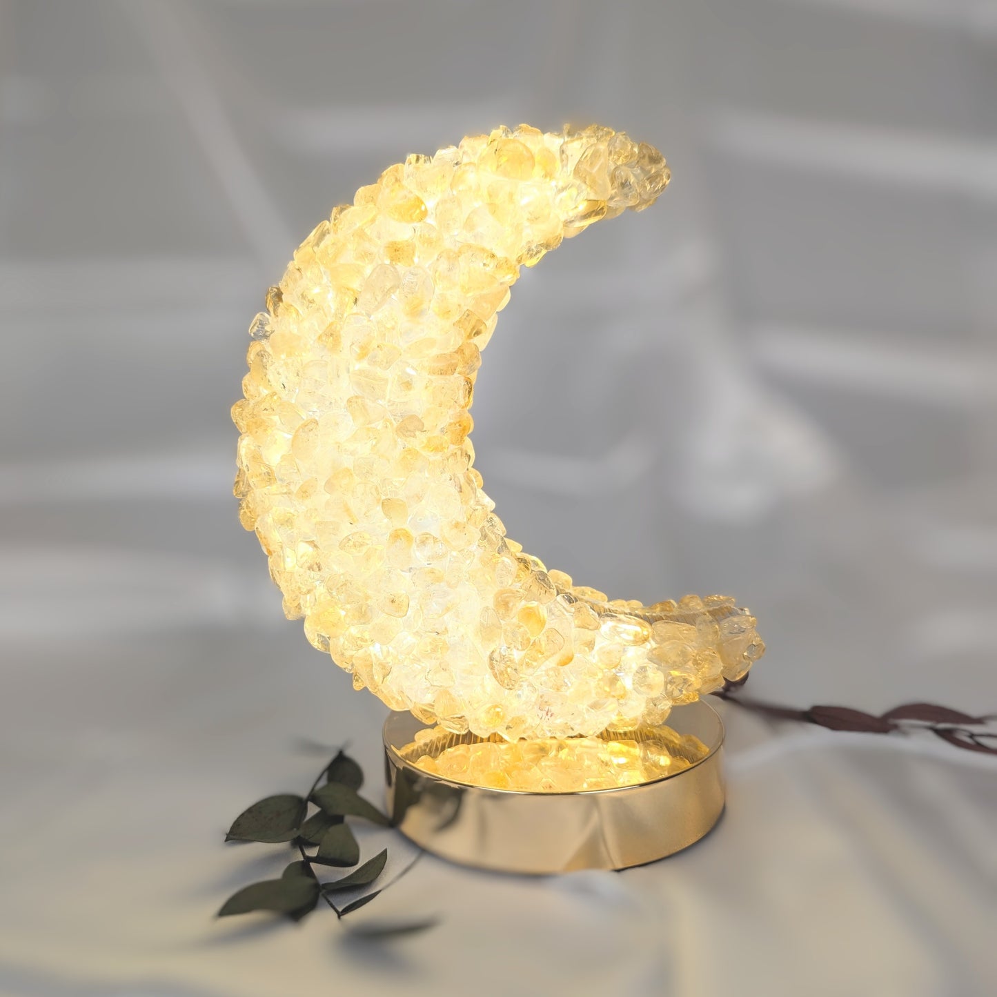 Citrine Crystal Moon Lamp
