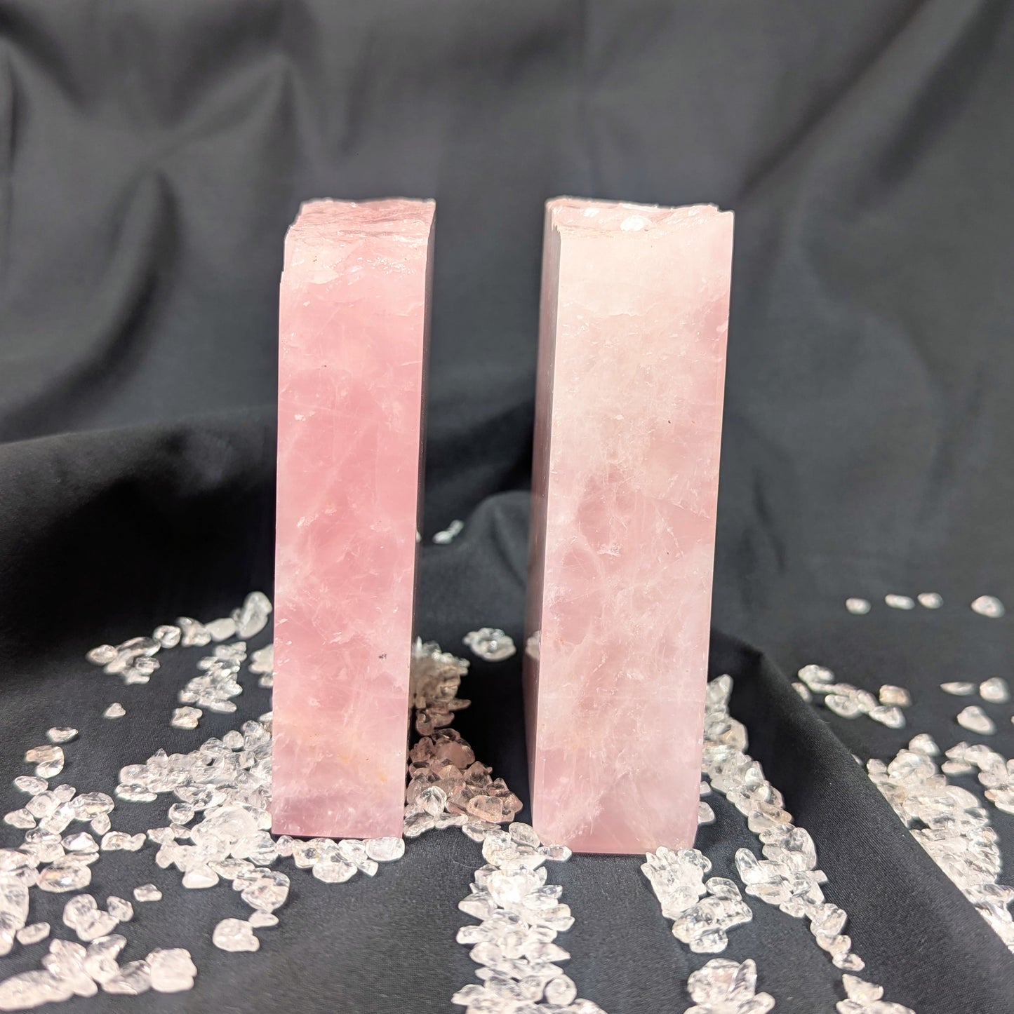 Rose Quartz Crystal Individual Bookend Slab