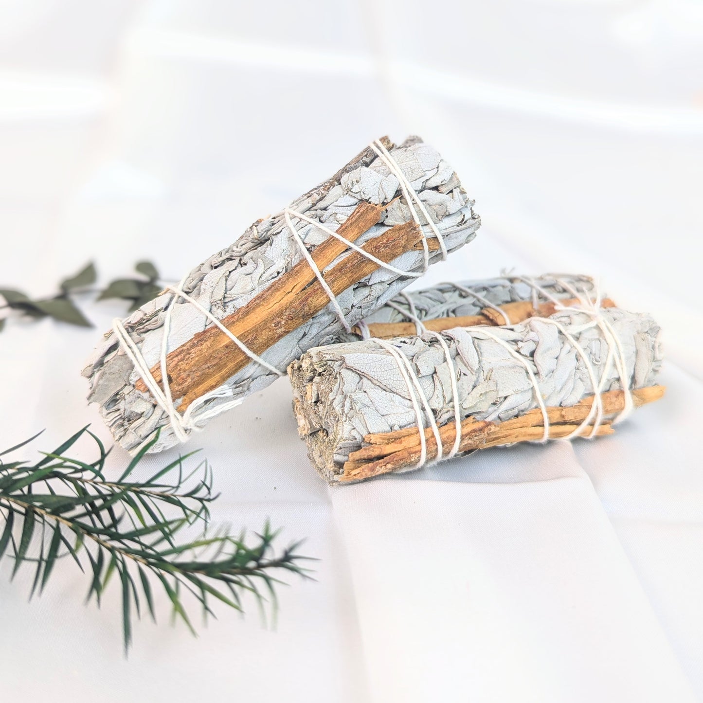 White Sage and Cinnamon Smudge Stick Bundle