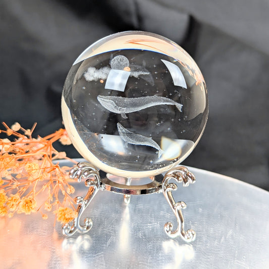 Whales in Glass Sphere