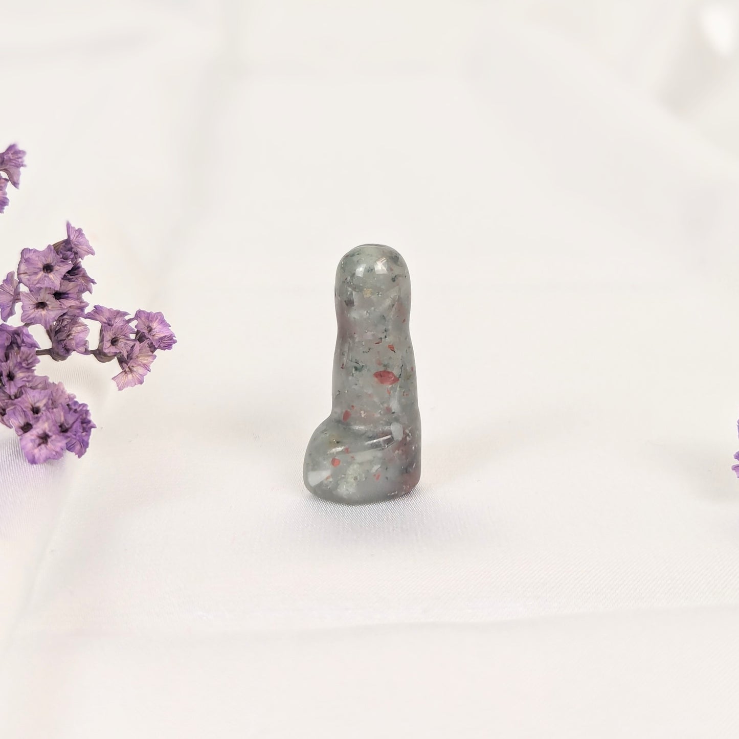 African Bloodstone Mini Crystal Penis Carving