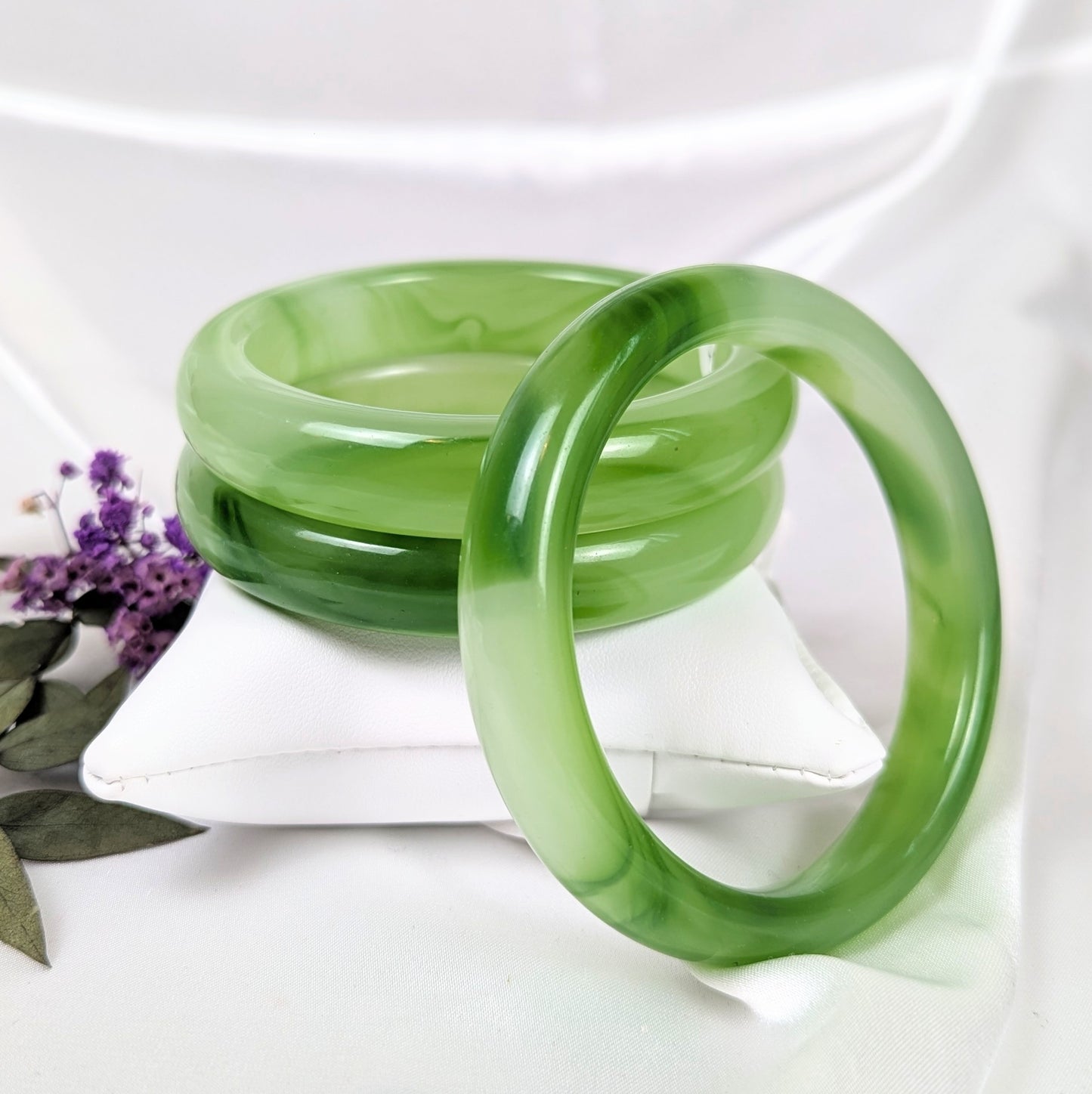 Green Banded Agate Crystal Bangle - Dylan's Den Crystal Shop