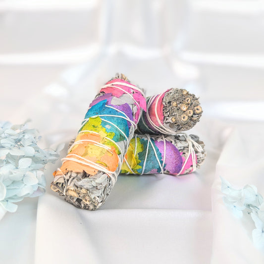 7 Chakra White Sage Smudge Stick Bundle