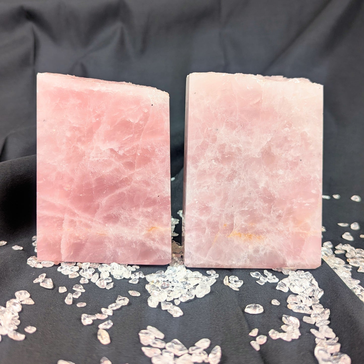 Rose Quartz Crystal Individual Bookend Slab