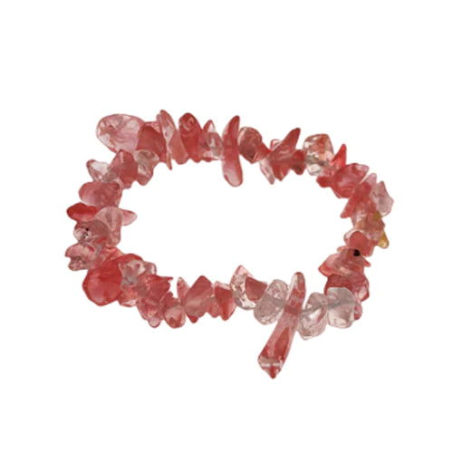 Watermelon Quartz Crystal Chip Bracelet