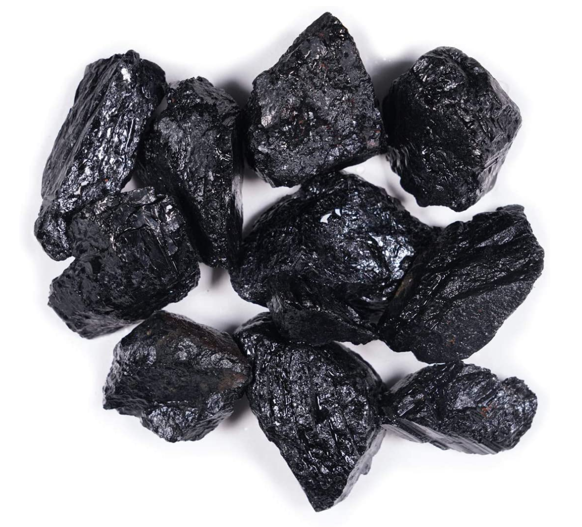 Rough crystal chips of black tourmaline.