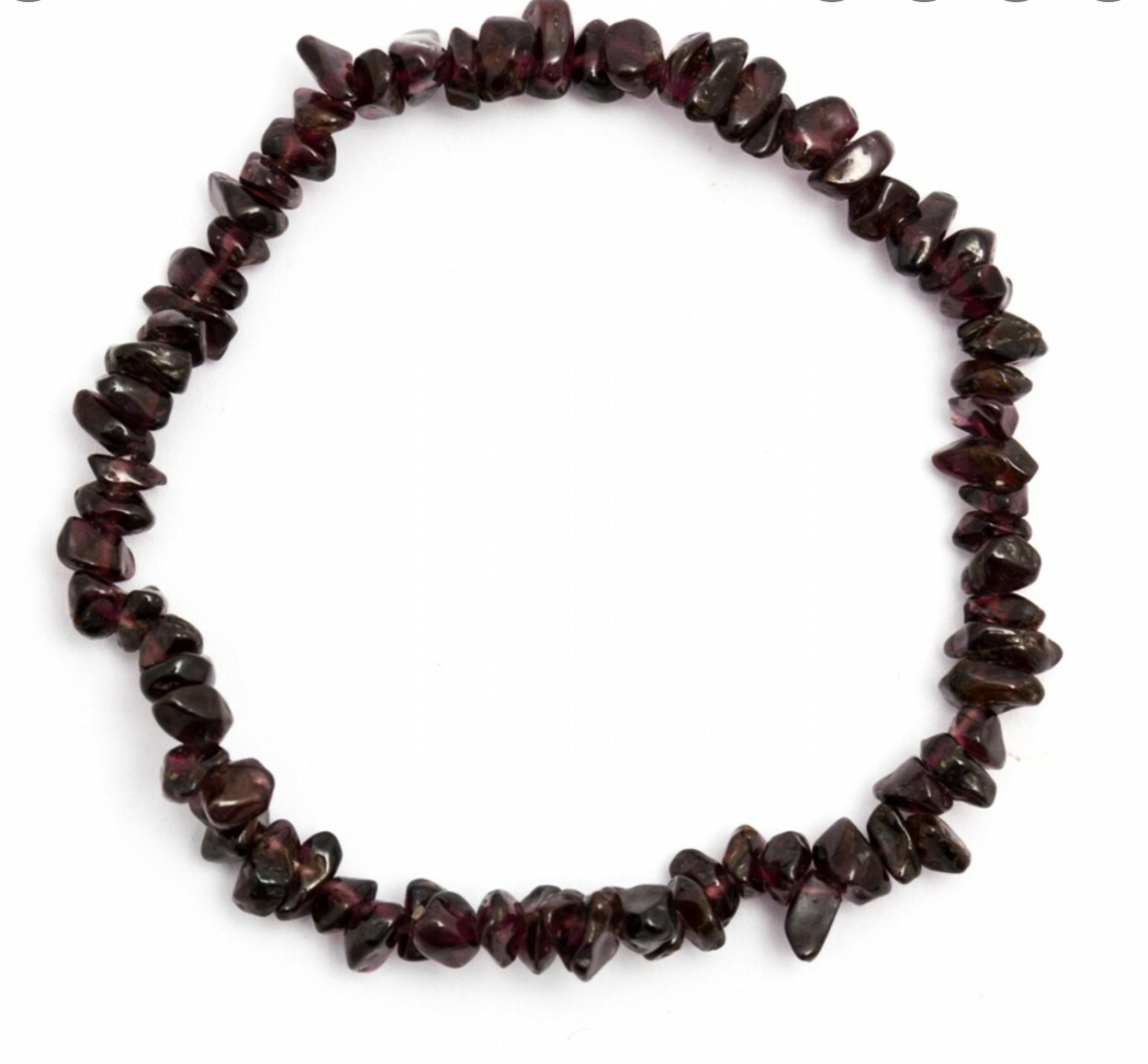GARNET Crystal Chip Bracelet