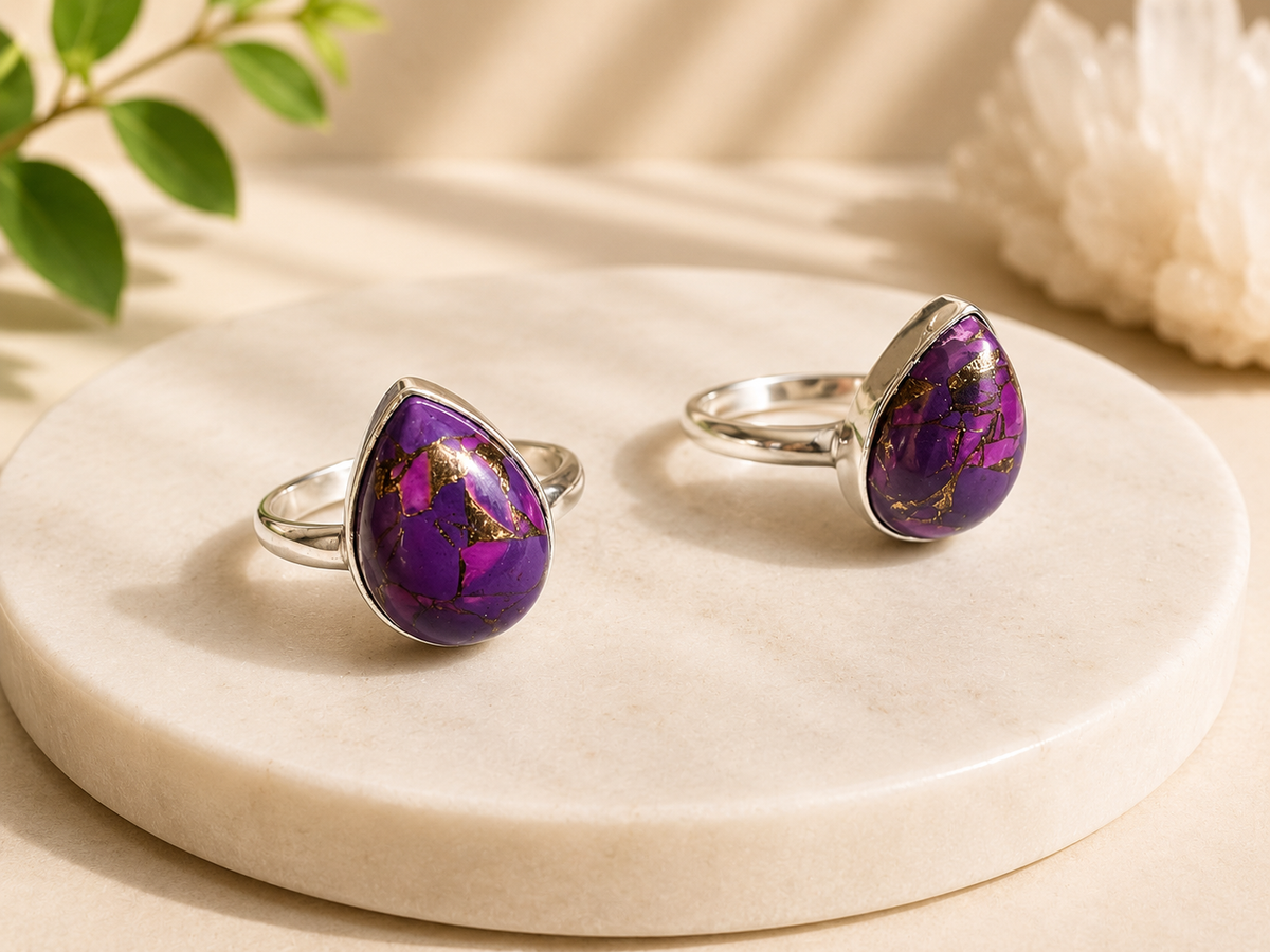 NEW Large Teardrop Crystal Silver Plated Rings