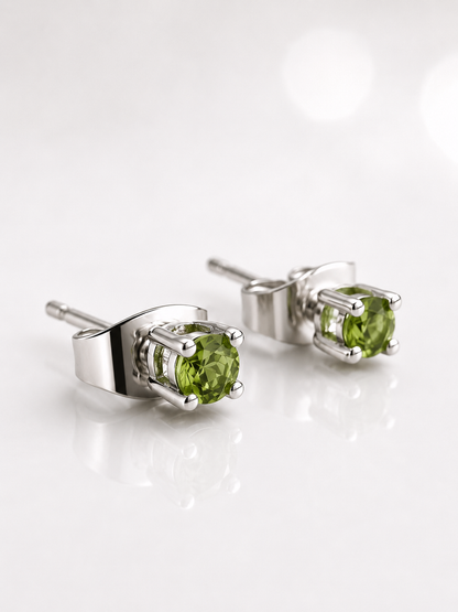 Silver Round Crystal Stud 3mm