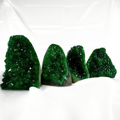 Green Amethyst Crystal Cut Base (dyed)