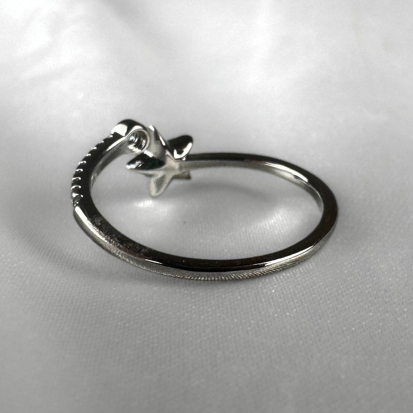 Blue Star Silver Adjustable  Ring