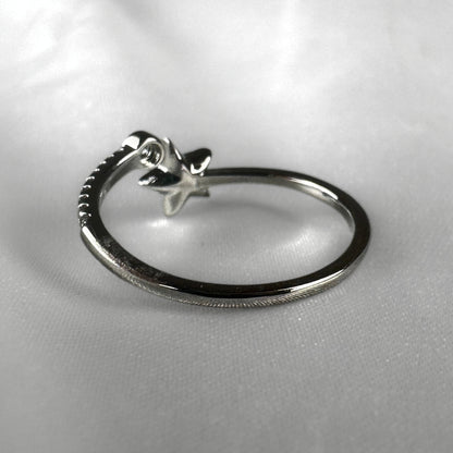 Blue Star Silver Adjustable  Ring