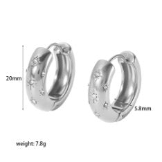 Silver Chunky Huggie Hoops