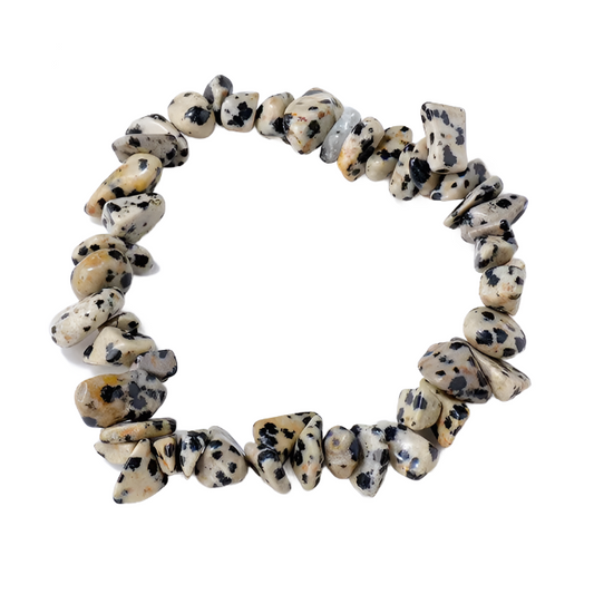 Dalmatian Jasper Crystal Chip Bracelet