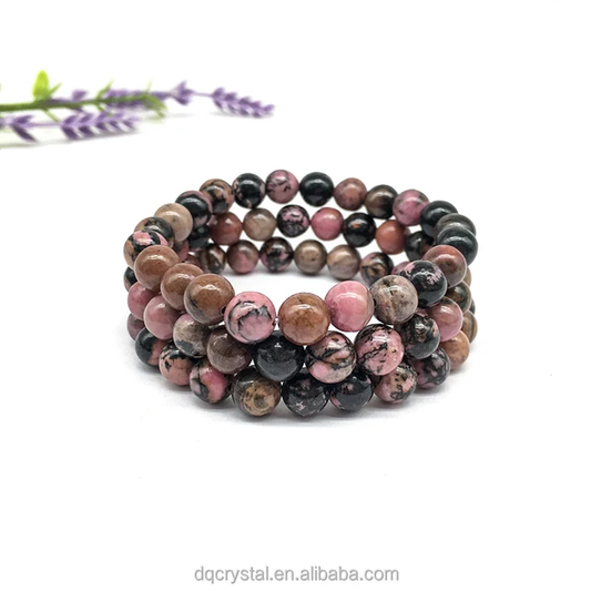 Rhodonite Crystal Beaded Bracelets