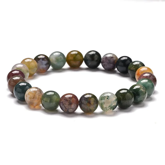 Indian Agate Crystal Beaded Bracelets