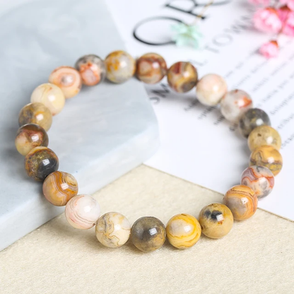 Crazy Agate Crystal Beaded Bracelets