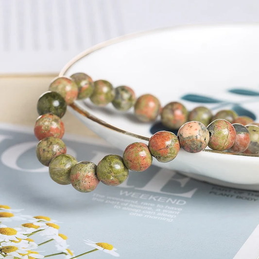 Unakite Crystal Beaded Bracelets
