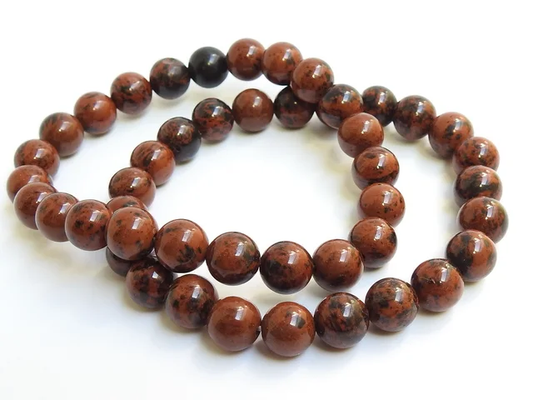 Mahogany Obsidian Crystal Beaded Bracelets