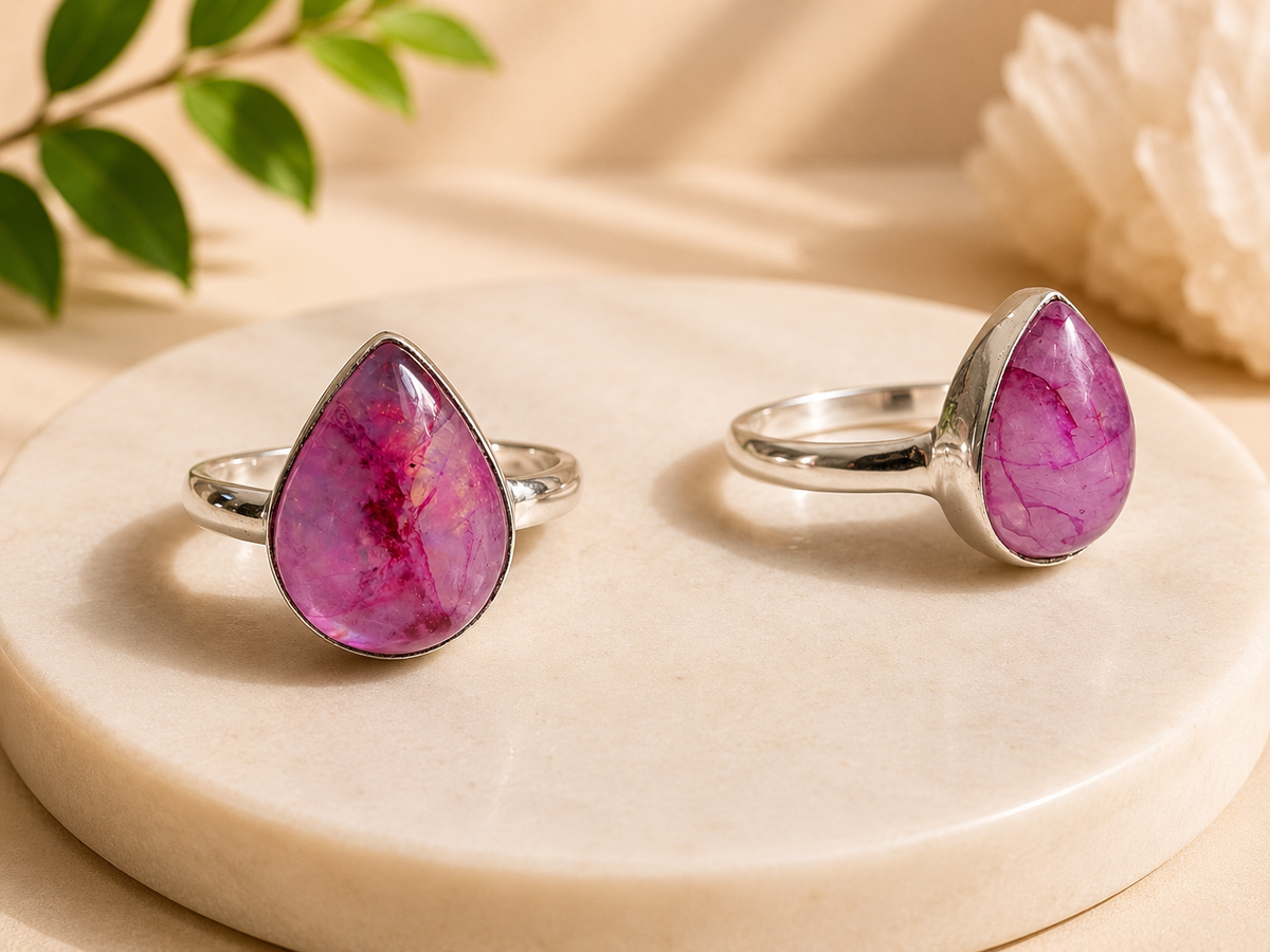 NEW Large Teardrop Crystal Silver Plated Rings