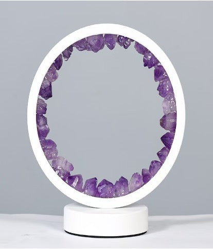 Amethyst Crystal Circle Lamp
