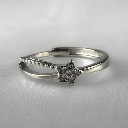 Shooting Star Silver Adjustable Ring