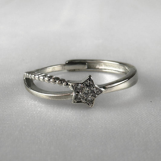 Shooting Star Silver Adjustable Ring