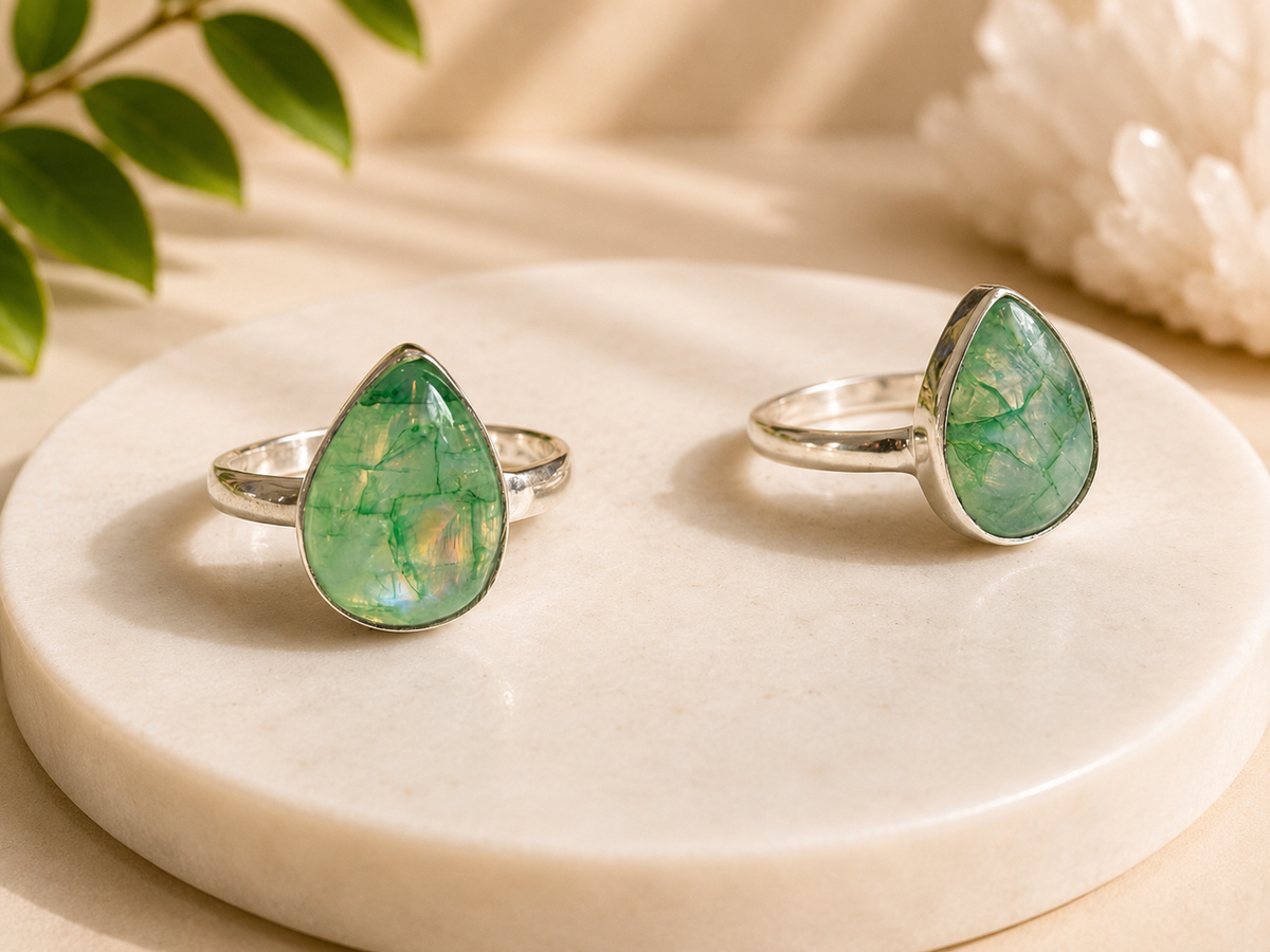 NEW Large Teardrop Crystal Silver Plated Rings