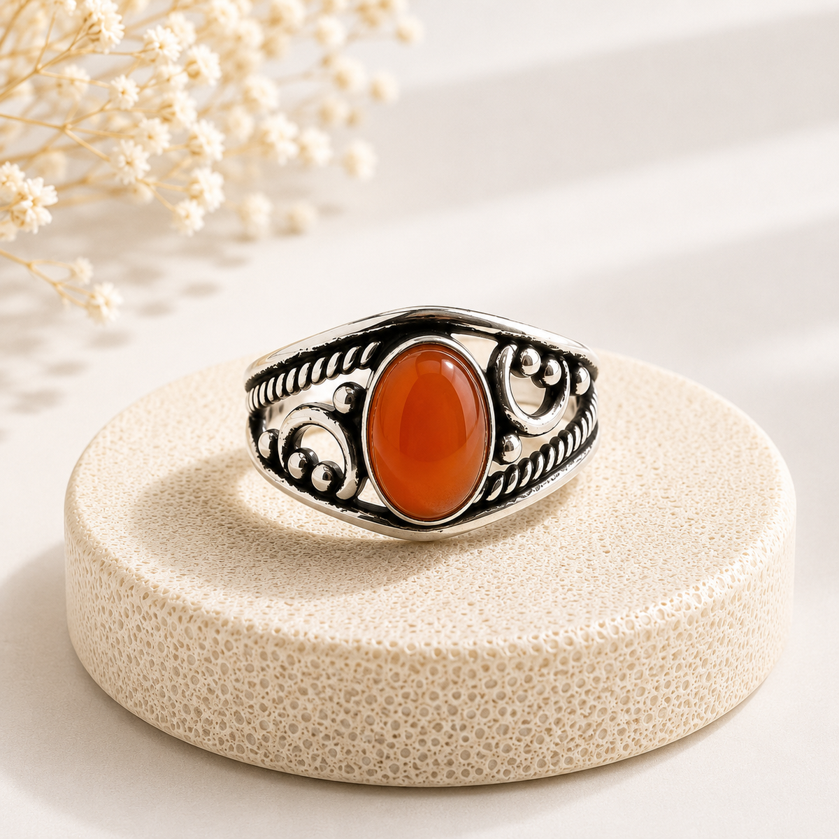 NEW Oval Patterned Marquise Silver Plated Rings