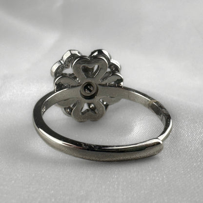 4 Leaf Clover Silver Adjustable Ring