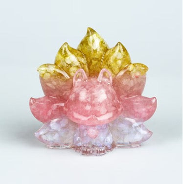 Resin Nine Tails Fox - Pink/Yellow