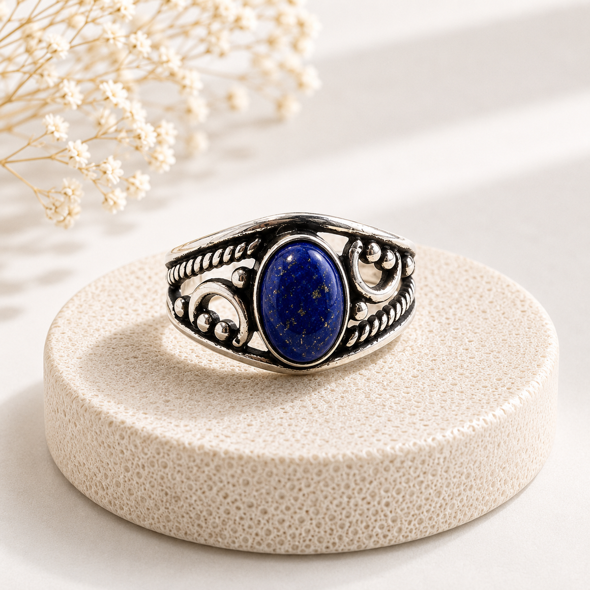 NEW Oval Patterned Marquise Silver Plated Rings