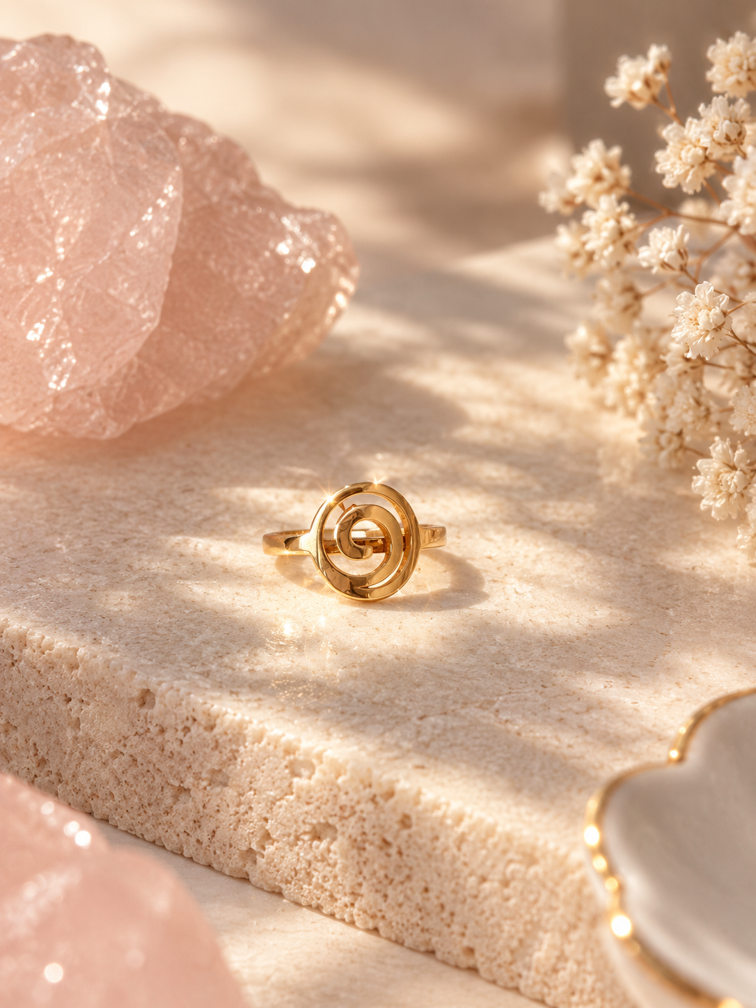 Gold plated Spiral Ring